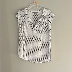 Polka Dot Cap Sleeve Blouse
